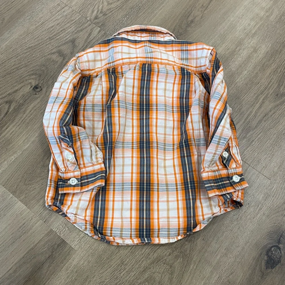 Baby Gap boys‎ fall colored plaid button up shirt size 18-24 months